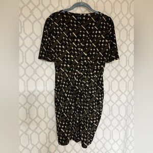 Banana Republic Black Brown and Cream Geometric Dress
